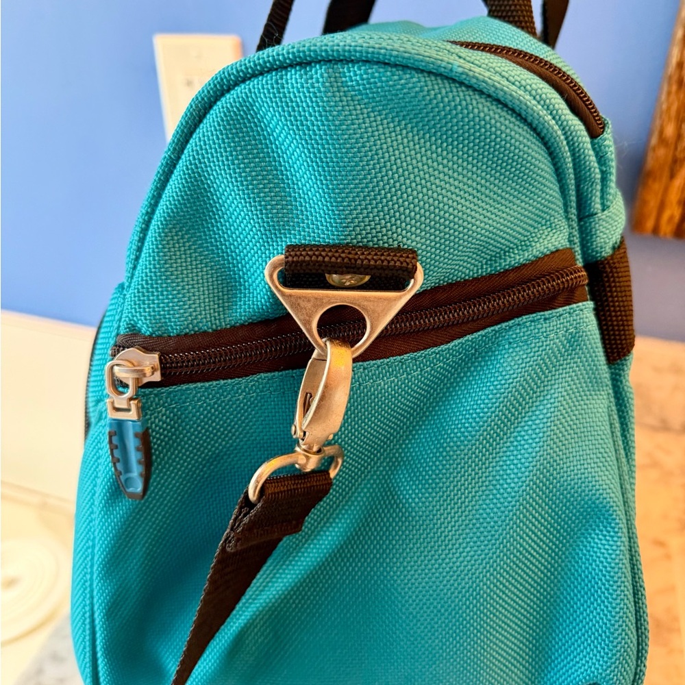 Delsey Luggage Bag Blue Weekender Travel Duffle Carry On Gym Overnight Shoulder - Picture 4 of 14